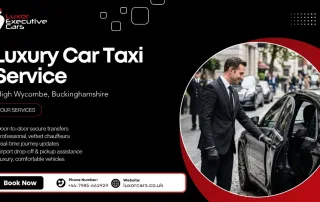 Luxury car taxi service with premium chauffeur vehicle