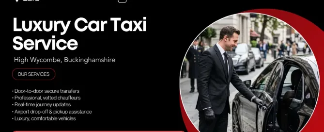 Luxury car taxi service with premium chauffeur vehicle